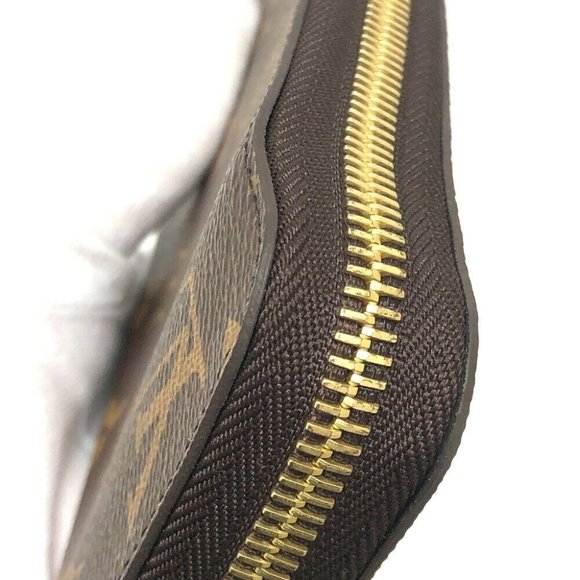 Authentic LOUIS VUITTON Monogram Zippy wallet Zip Around Long Wallet Brown - Picture 8 of 14